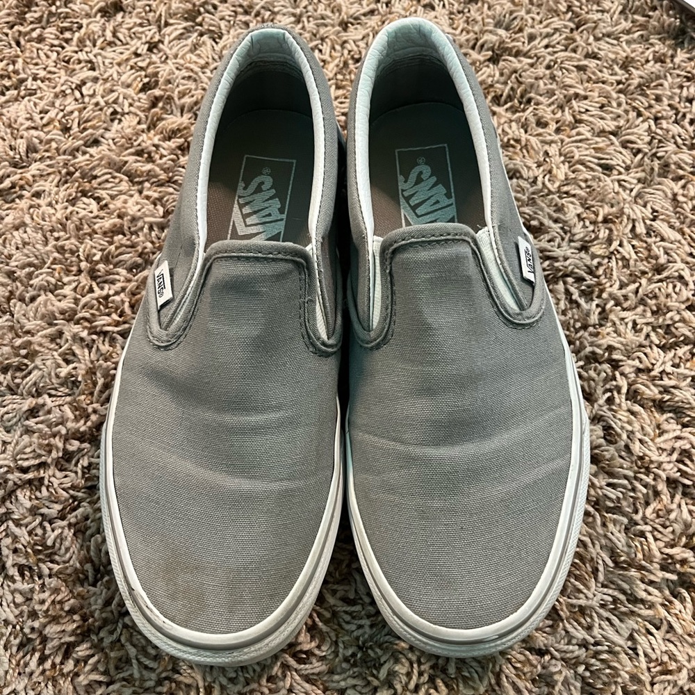 Gray slip on vans